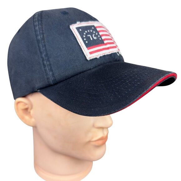 American Revolution Strapback Hat Navy Blue 1776 Flag Patch Yorktown Embroidery - Picture 3 of 14